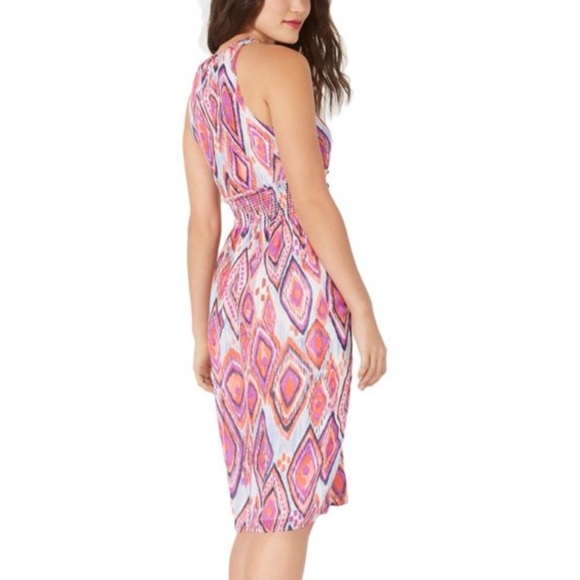 104. Trina Turk Mao Printed Dress in Purple - Picture 4 of 15